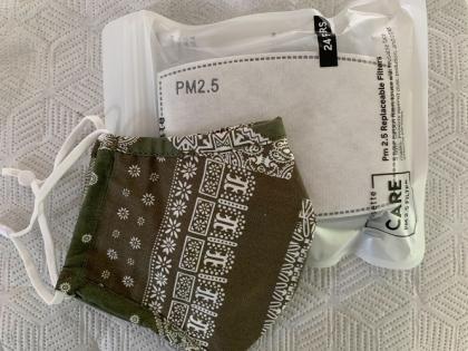 Fabric Face Mask with 24 PM2.5 replaceable filters